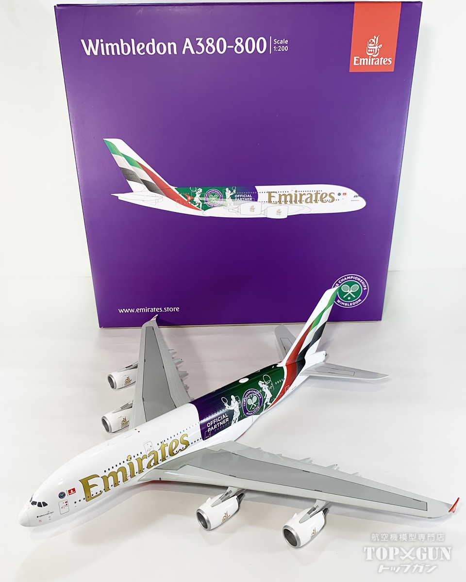 A380-800 エミレーツ航空 「ウィンブルドンオフィシャルパートナー」 A6-EOE 1/200 (GJ20241221) <br>2025年3月25日発売 <br>Gemini200 <br>飛行機 / 飛行機模型 / 模型 / 完成品 / 完成品模型 <br>[G2UAE1347]
