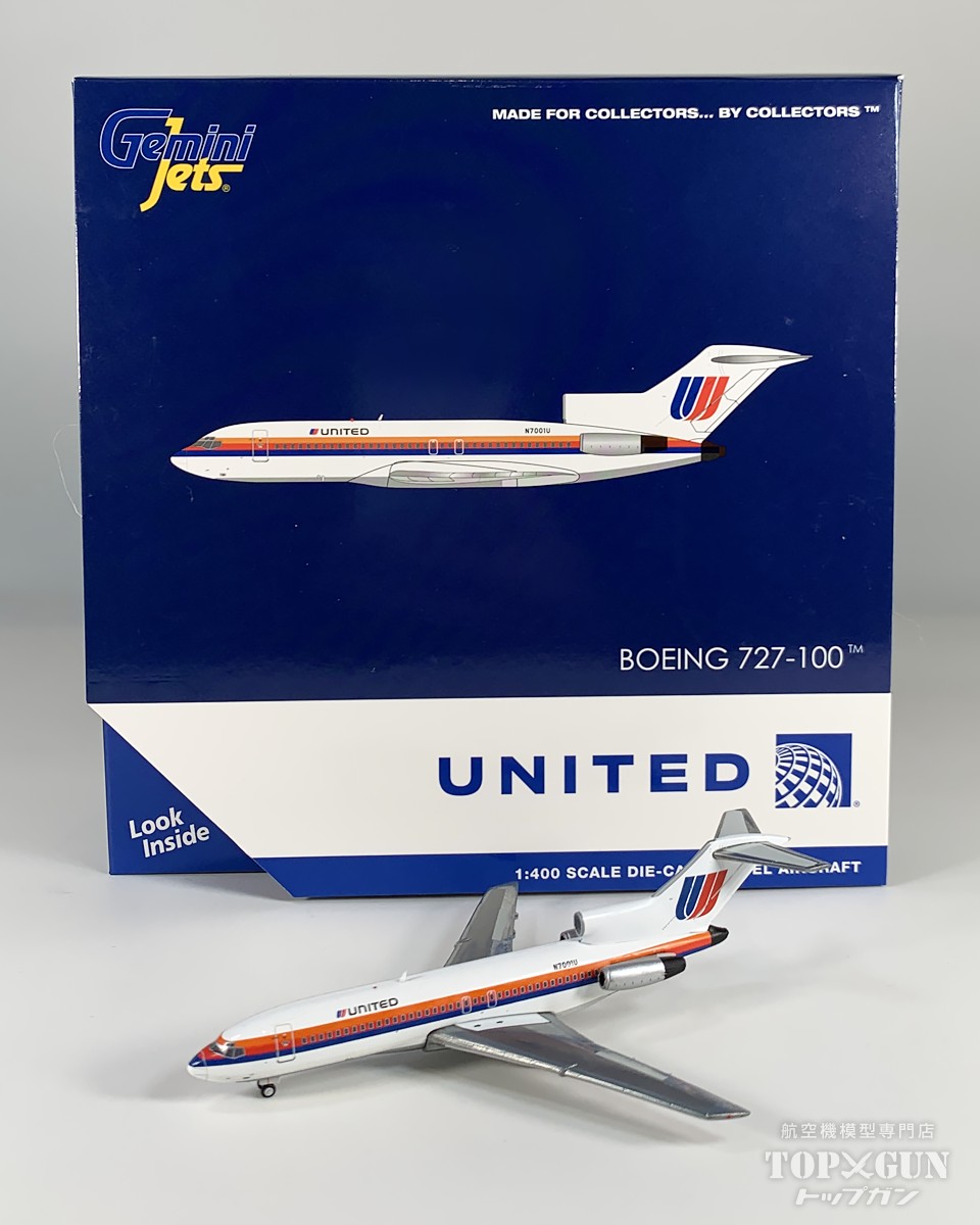 B727-100 ユナイテッド航空 「Saul Bass livery polished belly」 N7001U 1/400 2026年1月20日発売 GeminiJets 飛行機 / 飛行機模型 / 模型 / 完成品 / 完成品模型 [GJUAL2349]｜航空機模型ＴｏｐＧｕｎトップガン