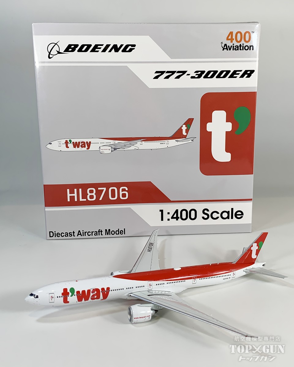 B777-300ER ティーウェイ航空 HL8706 1/400 2026年7月15日発売 Aviation 400 飛行機 / 飛行機模型 / 模型 / 完成品 / 完成品模型 [AV4297]｜航空機模型ＴｏｐＧｕｎトップガン 9,097円