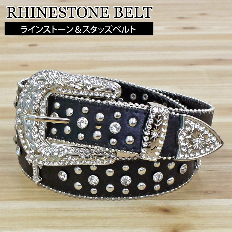 楽天市場】送料無料 ベルト メンズ ラインストーン クロス 十字架