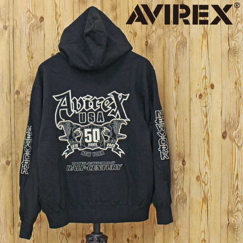 送料無料 AVIREX アヴィレックス 50周年 グラフィック ジップアップ パーカー GRAPHIC ZIP UP PARKA 783-5231005 トップス アビレックス メンズ ブランド｜TopIsm メンズ ファッション 通販