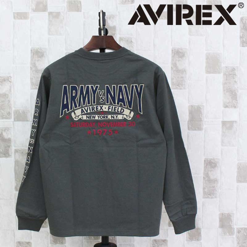 貨物輸送無料 AVIREX アヴィレックス ARMY VS NAVY GAME DAY L/S T-SHIRT 正規陸軍VS米国海軍 ゲームデイ 長袖プルオーバー 783-6130002 トップス アビレックス メンズ ブランド名