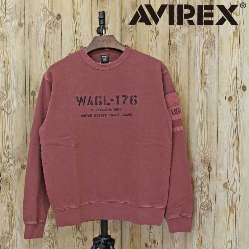 送料無料 AVIREX アヴィレックス FADED MIL.POCKET CREWNECK SWEAT フェイド ミリタリーポケット クルーネックスウェット 783-6132001 トップス アビレックス メンズ ブランド