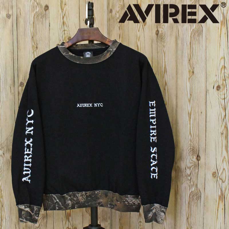 貨物輸送無料 AVIREX アヴィレックス CREW NECK SWEAT \u0027REAL TREE CAMO\u0027 クルーネックスウェット リアルツリーカモ 783-6132003 トップス アビレックス メンズ ブランド名