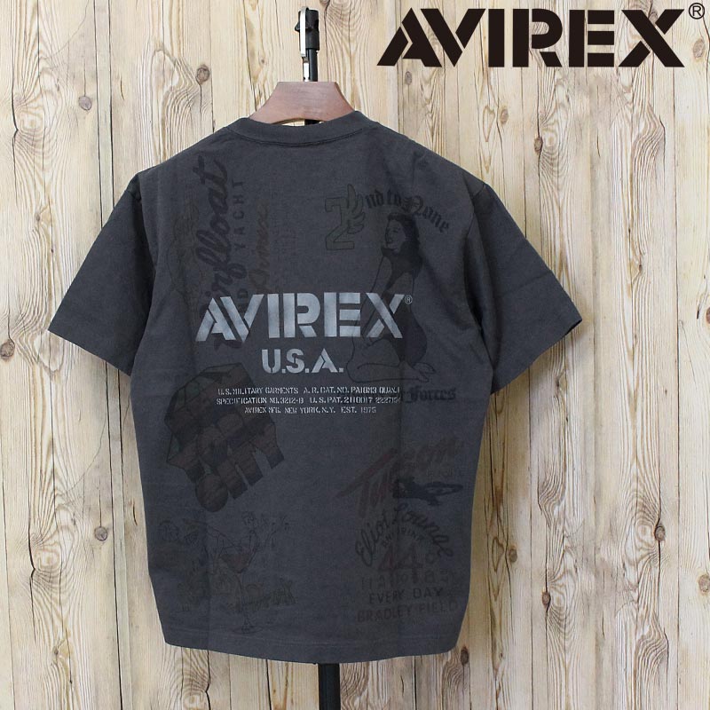 送料無料 AVIREX アヴィレックス ARCHIVE PRINT TEE 783-6134023 アーカイブ プリント 半袖Tシャツ コットン 綿 アビレックス ミリタリー トップス メンズ ブランド ネコポス