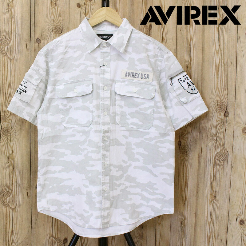 AVIREX ヘリンボーン ミリタリーシャツ ピグメント染め XL AVIREX ヘリンボーン ミリタリーシャツ ピグメント染め XL