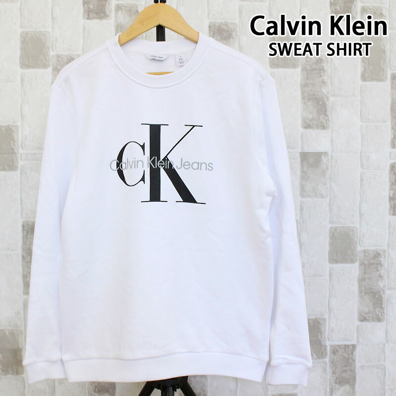 貨物輸送無料 Calvin Klein カルバンクライン Calvin Klein Jeans CKJ モノグラム刷り上げる クルーネックスウェットシャツ ls monogram crewneck sweatshirt 裏起毛 メンズ ブランド名 40GC200 とっ始め教旨