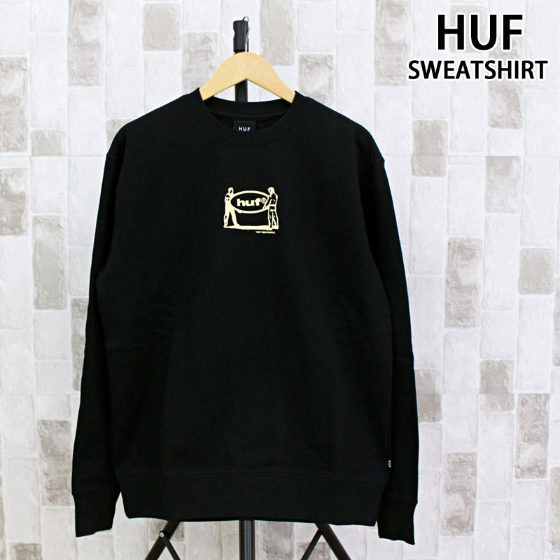 貨物輸送無料 HUF ハフ リロケーションクルーネックスウェット RELOCATION CREWNECK 裏起毛 トップス 長袖 調教師 トレーナー ティーシャツ メンズ 表どおり スケーター ブランド名 PF00683