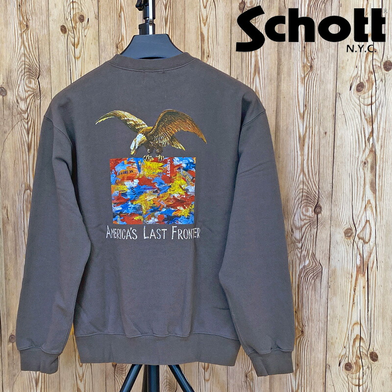 送料無料 Schott ショット EAGLE AND MAP CREW SWEAT クルースウェット イーグル アンド マップ トップス メンズ ブランド トップイズム