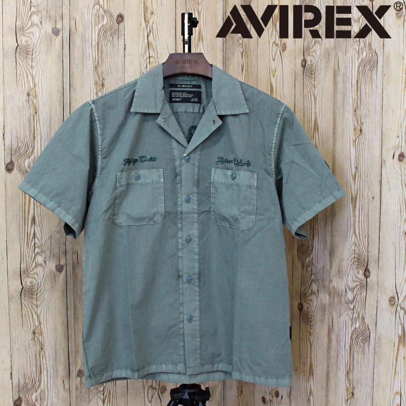 送料無料 AVIREX アヴィレックス FADED WORK SHIRT 'USAFA' 半袖シャツ フェイド 半袖ワークシャツ 783-5123012 刺繍 ミリタリー トップス メンズブランド ゆうパケ