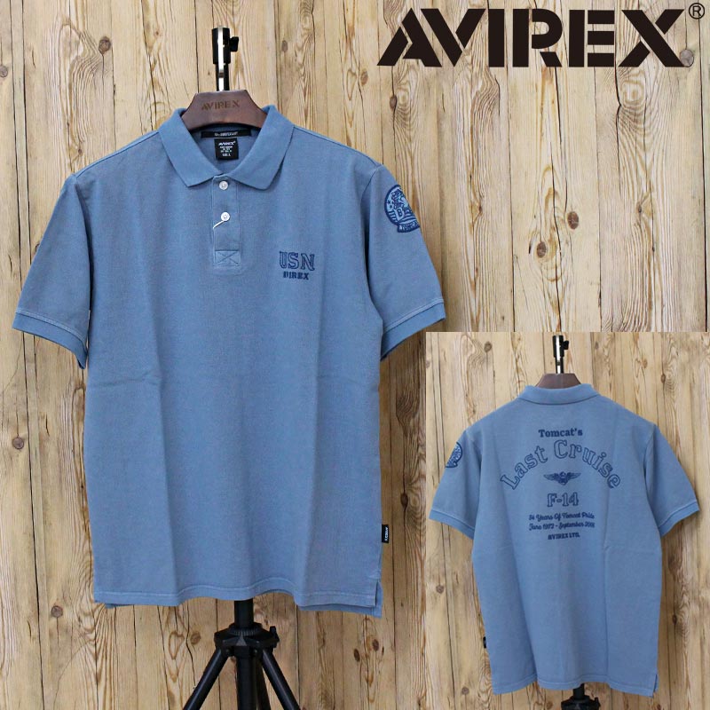 貨物輸送無料 AVIREX アヴィレックス FADE WASH LAST CRUISE EMB POLO SHIRT 783-5136001 フェイドウォッシュ 挙げ句の果て渡航 刺しゅう 半袖スポーツシャツ ミリタリー アビレックス トップス メンズ ブランド名 おすすめ 今めかしい 春 夏 服