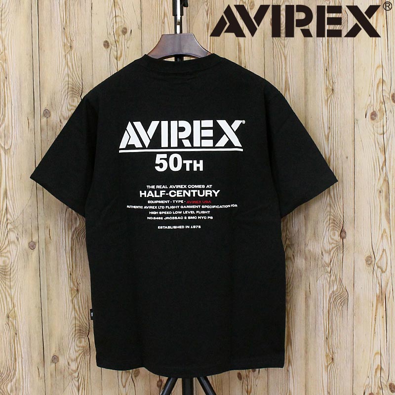貨物輸送無料 AVIREX アヴィレックス 50th Anniversary T-SHIRT 半袖ティーシャツ 783-5234005 刷り上げる アビレックス ミリタリー トップス メンズ ブランド名 おすすめ 今めかしい 春 夏 服 ネコポス