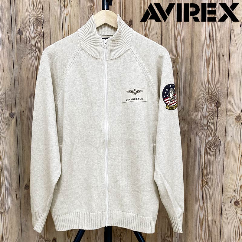 アヴィレックス TOPGUN ニットブルゾン ドライバーズニット ジャケット 楽天市場】送料無料 AVIREX アヴィレックス COTTON ZIP STAND