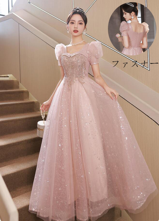 ドレス ロング 半袖 韓国 楽天市場】宴会ドレス ロングドレス ラインドレス 韓国風