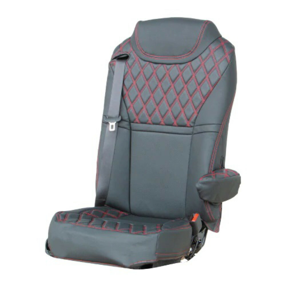 ミヤビ 雅 トラックシートカバー グランドダイヤ レッドステッチ 日野大型/4t 17プロフィア/17レンジャー 助手席用 MTS-GR-H012L