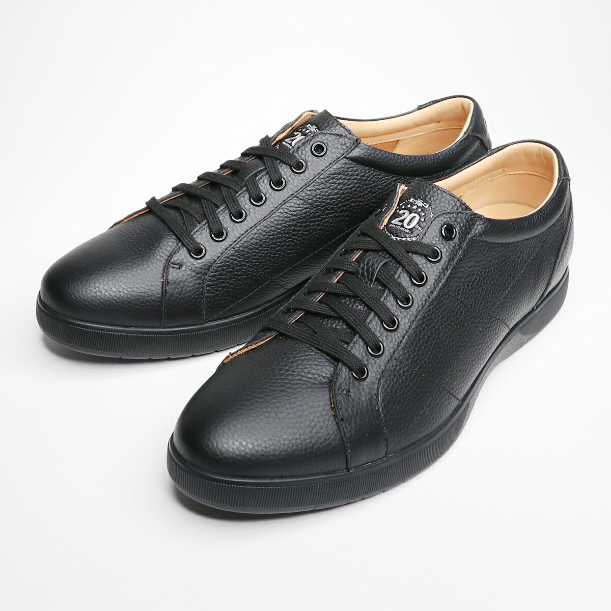 VISAマガジン掲載 トップセブン【公式】【T7-At2101AN JET BLK】20周年記念 限定 黒 スニーカー 本革 ファッション メンズ レディース ユニセックス クラシック ドレススニーカー スマート ハンドメイド ロングノーズ オーセンティック｜TOP SEVEN 公式