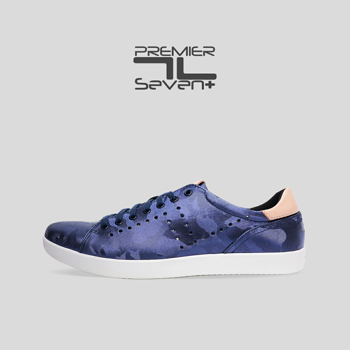 プレミアセブン【PS-751　NAVY CAMO】VIBRAM スニーカー 本革 ファッション ネイビー カモフラージュ クラシック メンズ レディース premierseven ハンドメイド