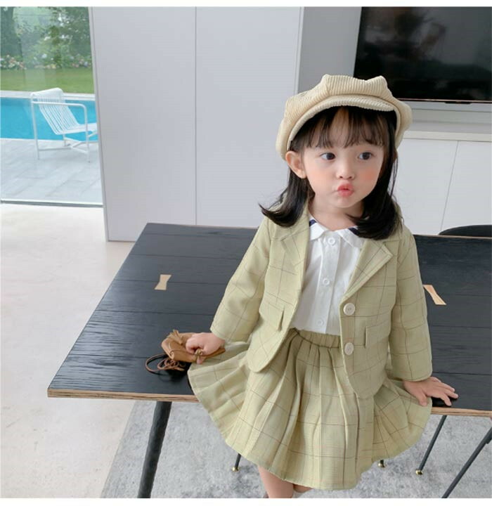 スーツ 子供服 セットアップ フォーマル 長袖 韓国ジャケット プリーツスカート コート アウター 上下セット 子ども服 女の子 春服 秋服 キッズ 80cm 90cm 100cm 110cm 1cm 130cm ガールズ ジュニア 春 秋 韓国 おしゃれ お出 フォーマルスール 入学式 Educaps Com Br