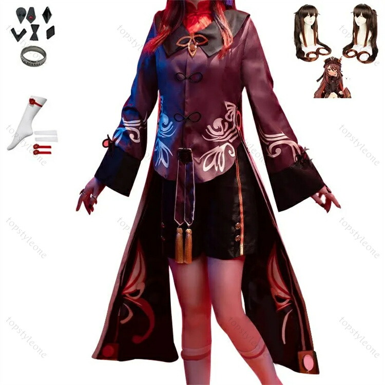 ウイッグ付き 原神 胡桃 フータオ コスプレ衣装 魔女服 原神 げんしん ヒロイン Hu Tao ハロウィン クリスマス 制服 大人 子供  男子 女子 イベント 人気 ゲーム イベント 学園祭 贈り物 cosplay 魔女 物語 変身 変装 仮装 文化祭 演出服 Halloween