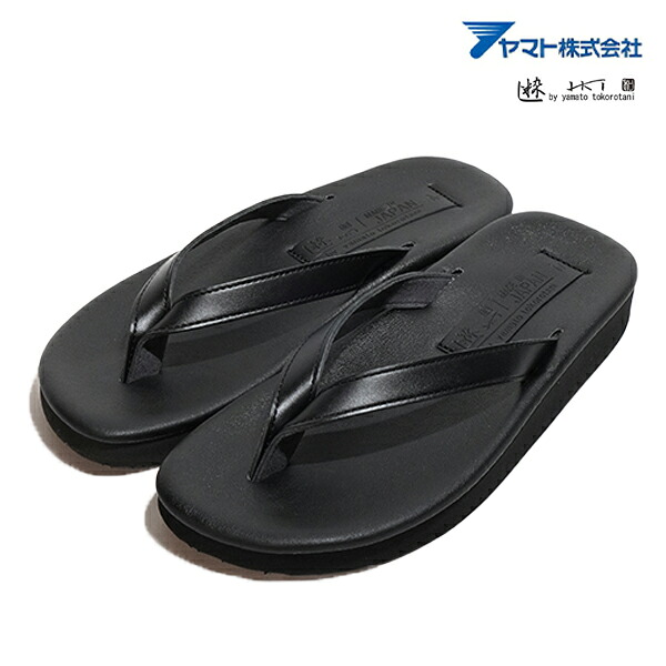ヤマトサンダル 和所谷 粋-IKI- つっかけ メンズ 男性 トングサンダル 日本製 幅広 甲高 IKI2503 BLK ブラック 本革 クッション レザー MADE IN JAPAN｜TOP to TOP ONLINE
