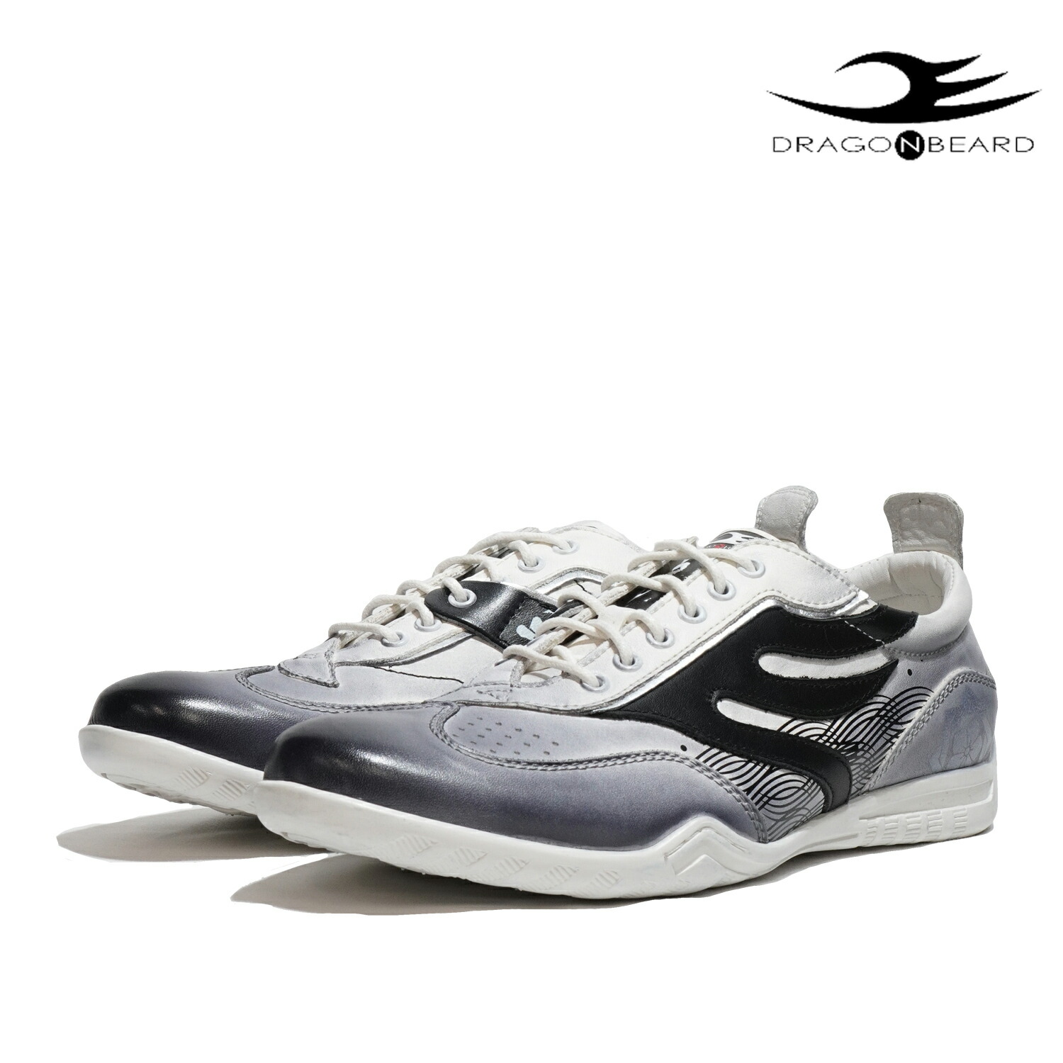坂本龍馬 グッズ 靴 ドラゴンベアード スニーカー DRAGON BEARD DB CLASSIC 70 龍馬 WHITE/BLACK ローカット シューズ メンズ ブラック ホワイト レザー レザースニーカー ラバーソール カジュアル 歴史 限定