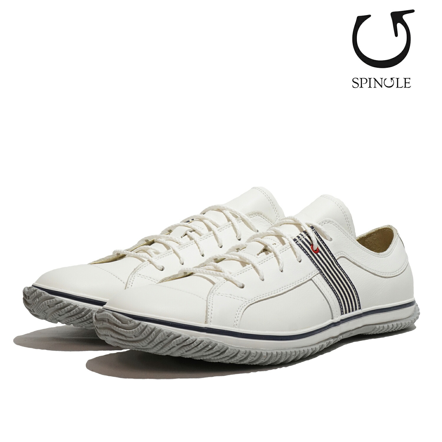 スピングル スニーカー SPINGLE メンズ レディース SP-168-67 WHITE/NAVY ホワイト/ネイビー ローカット スピングルムーブ 本革 牛革 日本製 MADE IN JAPAN