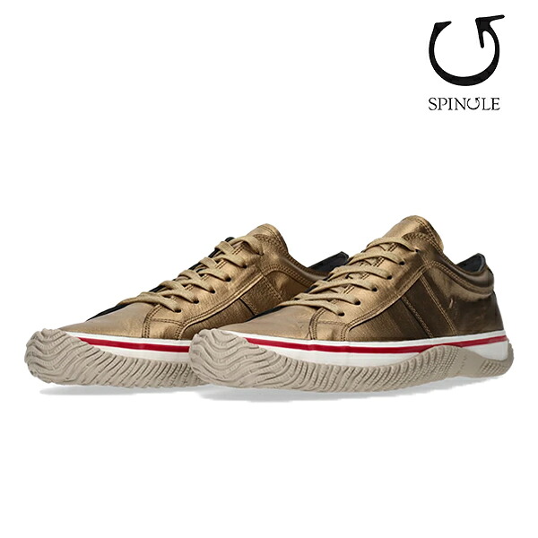 スピングル スニーカー メンズ SPINGLE SP-1066-30 GOLD ゴールド ローカット カンガルーレザー 日本製 本革 26SS