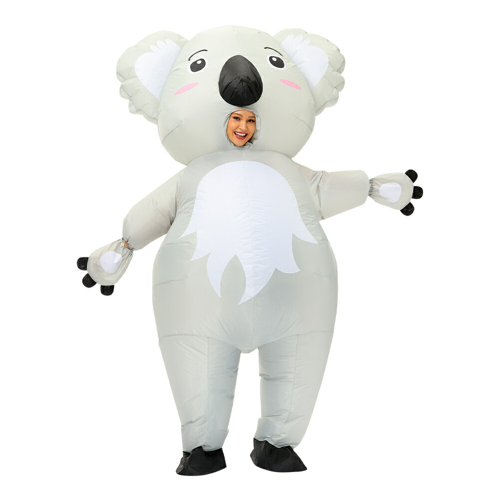 エアコス コスプレ コアラ 160-190cm 子供用 大人用おもしろコスプレ コアラ 着ぐるみ  業務用 電動ファン内蔵 動物コスチューム 衣装 コスプレ 仮装 クリスマス 誕生日 忘年会 新年会 学園祭 パーティー イベント コンパクト面白グッズ  演劇 発表会 イベント 文化祭