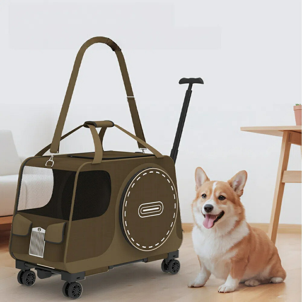 【軽量折りたたみ式】ペットカート 中型犬・大型犬対応 お出かけ用キャリー|小型犬・猫ちゃん用 コンパクト収納 屋外散歩用カート(旅行対応/安心設計/快適移動)人気ペット用品|topvalue