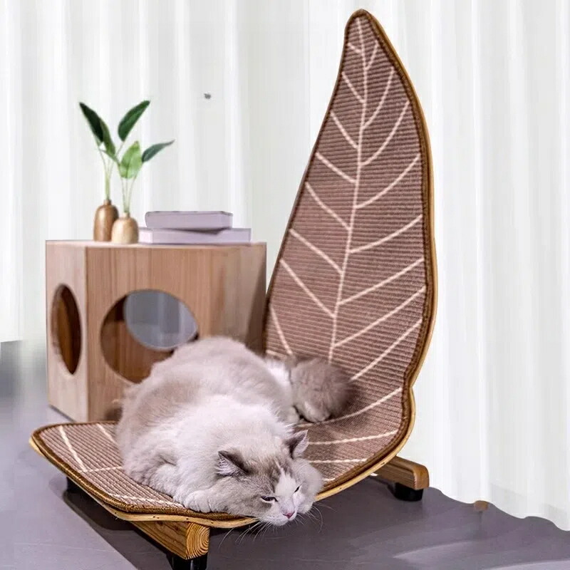 【生まれながら木製】大型猫相応う 省スペースキャットタワー｜シザル爪とぎ＆住み家一体型 牢固たる心積もり｜折りたたみ能力のある 猫の手あそび付き添い人