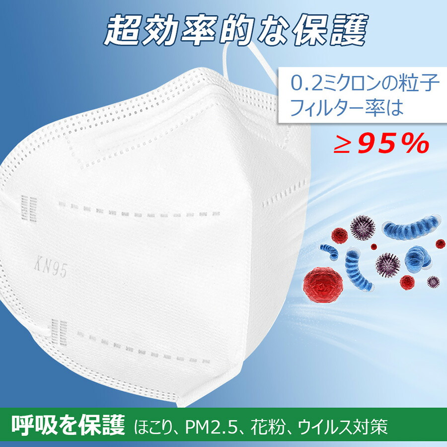 2021新入荷 KN95 マスク CE認証済 同等KN95 N95 MASK 立体縫製 不織布 PM2.5対応 5層構造 3Ｄ加工 ウィルス対策  飛沫カット 花粉対策 風邪予防 防塵マスク 個装タイプ 男女兼用 ホワイト 2000枚 fucoa.cl