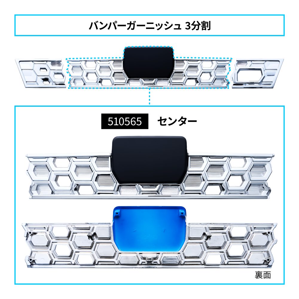 JET INOUE ジェットイノウエ 510565 ふそう’20キャンター 2t標準車専用 フロントバンパーガーニッシュセンター