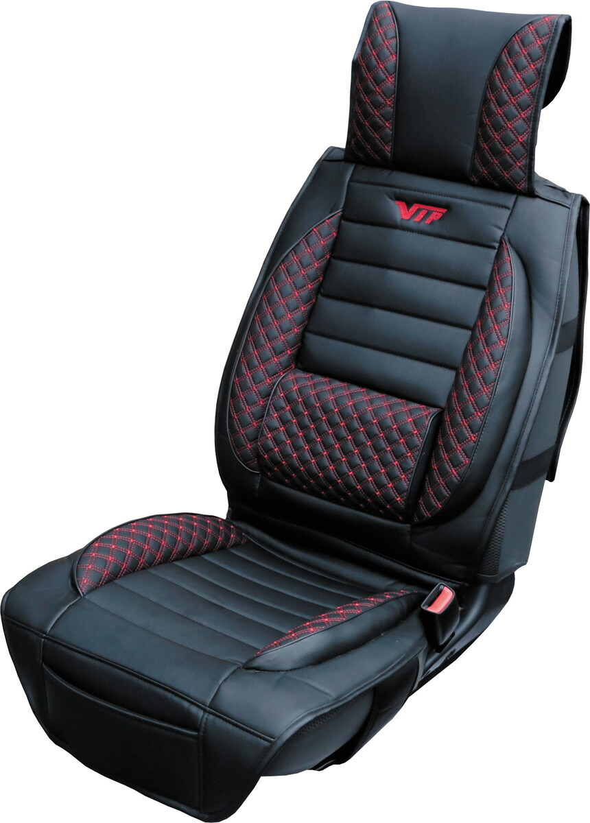 JET INOUE ジェットイノウエ 594065 ラグジュアリー シートクッション V.I.P [汎用] ブラック/赤糸