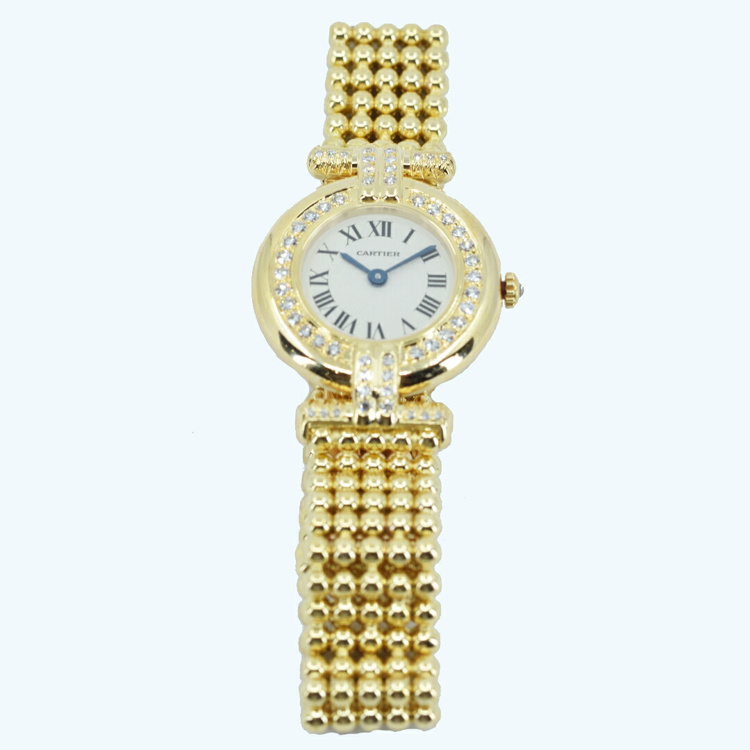Cartier カルティエ K18 コリゼ 純正ダイヤ 金無垢 ヴィンテージ 腕時計 ゴールド/シルバー/ホワイト K18、ダイヤモンド レディース ブランド時計/高級時計/ウォッチ/腕時計/Watch/女性用腕時計/レディースウォッチ/婦人時計/レディース時計 【中古】|TORAFUKU虎福 店