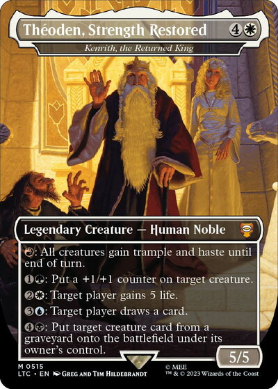 マジックザギャザリング MTG 白 帰還した王、ケンリス［Theoden, Strength Restored］(ボーダーレス) LTC-515 レア 【中古】