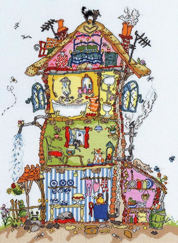 Bothy Threads 差し交わす編み目刺しゅう一揃いの道具 「Cut Thru\u0027 Cottage」 XCT8 コテージ ボシースレッズ 【外国で取り寄せ/納期40～80日座標軸】