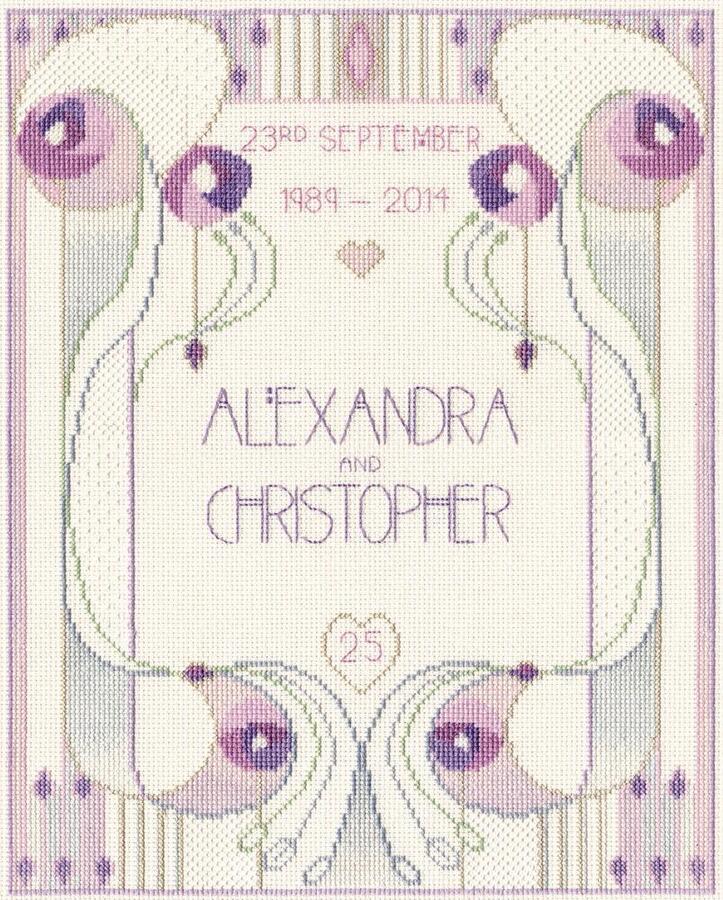 Bothy Threads クロスステッチ刺繍キット 「Mackintosh - Wedding / Anniversary Sampler」 MKP4 (マッキントッシュ ウェディング/アニバーサリー サンプラー) ボシースレッズ 【海外取り寄せ/納期40～80日程度】