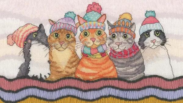 Bothy Threads クロスステッチ刺繍キット "A Cosy Clowder" XEB2 ボシースレッズ 【海外取り寄せ/納期40～80日程度】｜HAND WORK とりい