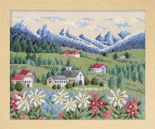クロスステッチ完成品、ブロッサムレーン 楽天市場】Olympusクロスステッチ刺繍キット7294 「ブロッサム レーン