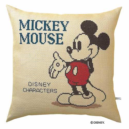 楽天市場 Olympusクロスステッチ刺繍キット51 ミッキーマウス ディズニー クッション 40cm角 Mickey Mouse C Disney クロスステッチ刺繍キット オリムパス Hand Work とりい