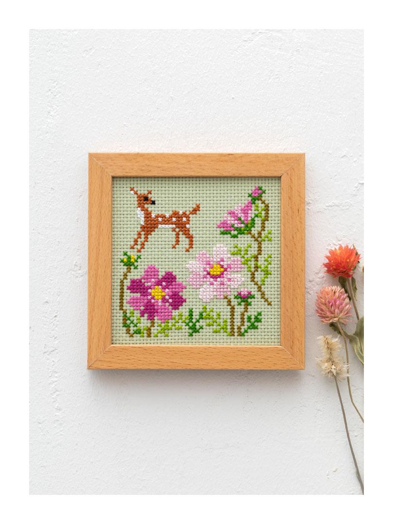 楽天市場 コスモ クロスステッチ刺繍キット No 866 ねことばら Cosmo Lucien ルシアン かわいいどうぶつと季節のお花 ネコとバラ 猫と薔薇 Hand Work とりい