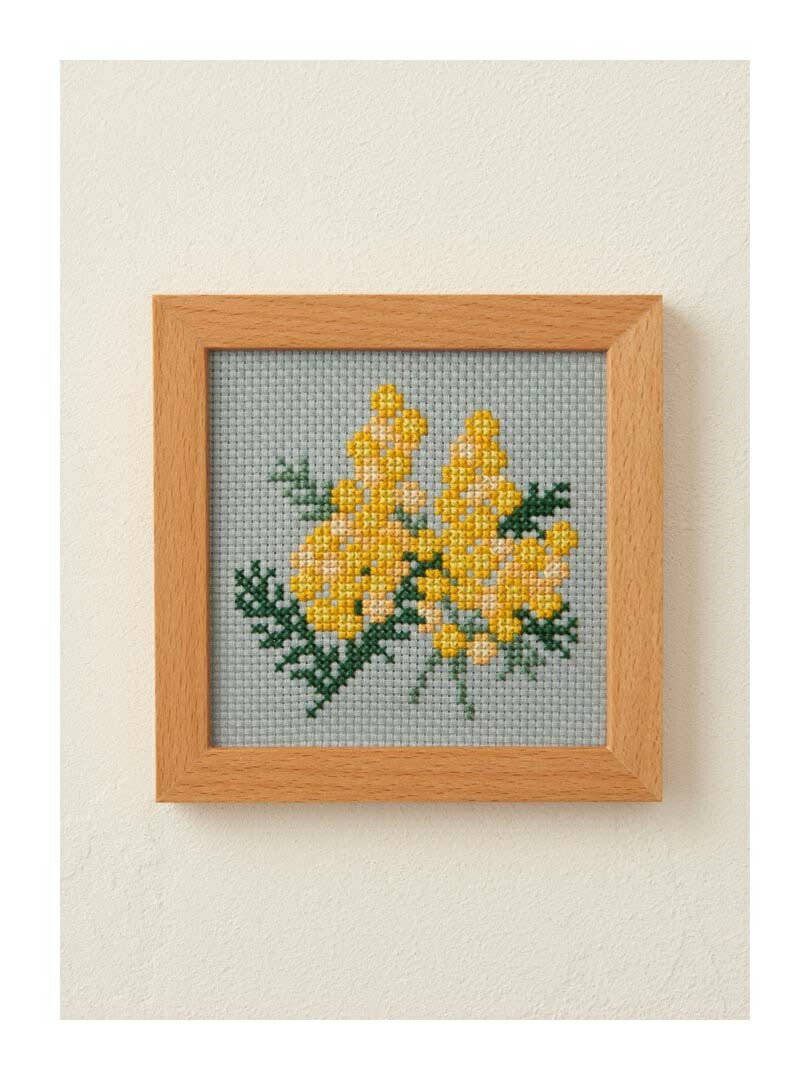 楽天市場 コスモ クロスステッチ刺繍キット No 853 ミモザ Cosmo Lucien ルシアン 小さな花のフレーム Hand Work とりい