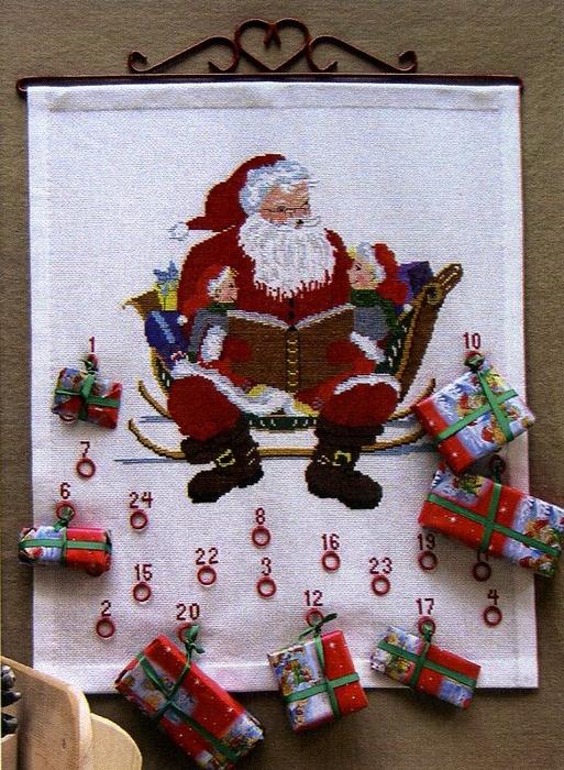 OOE クロスステッチ刺繍キット 30214 クリスマス アドベントカレンダー デンマークの刺しゅうメーカー「オーレンシュレーガー(O. Oehlenschl&auml;gers Eftf. / Oehlenschlager)」製ししゅうキット Christmas X'mas Santa Claus Advent Calendar｜HAND WORK とりい