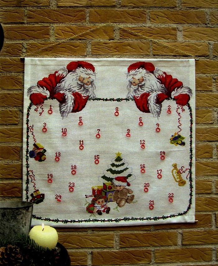 OOE クロスステッチ刺繍キット 50221 クリスマス アドベントカレンダー デンマークの刺しゅうメーカー「オーレンシュレーガー(O. Oehlenschlägers Eftf. / Oehlenschlager)」製ししゅうキット Christmas X'mas Santa Claus Advent Calendar|HAND WORK とりい