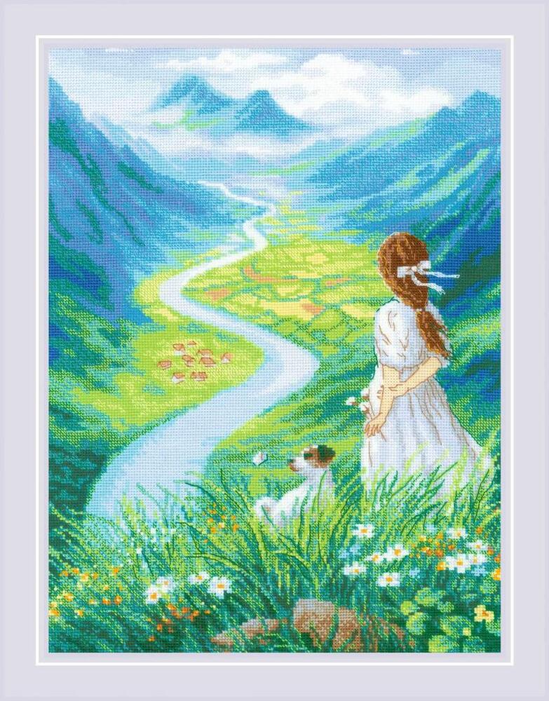 RIOLISクロスステッチ刺繍キット No.2273 "Where does the river flow" (川はどこへ流れる) 【海外取り寄せ/納期30~60日程度】|HAND WORK とりい