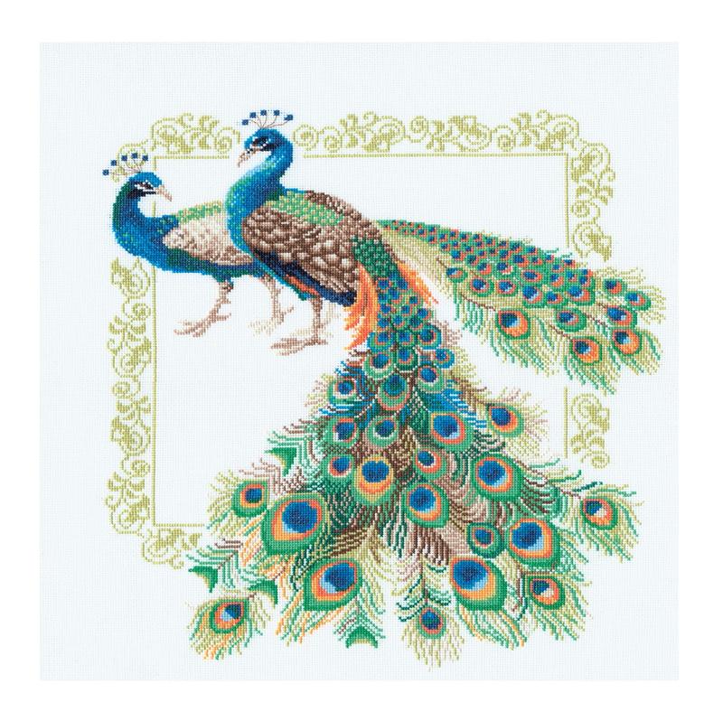 楽天市場】RIOLISクロスステッチ刺繍キット No.767 「Peacocks」 (孔雀