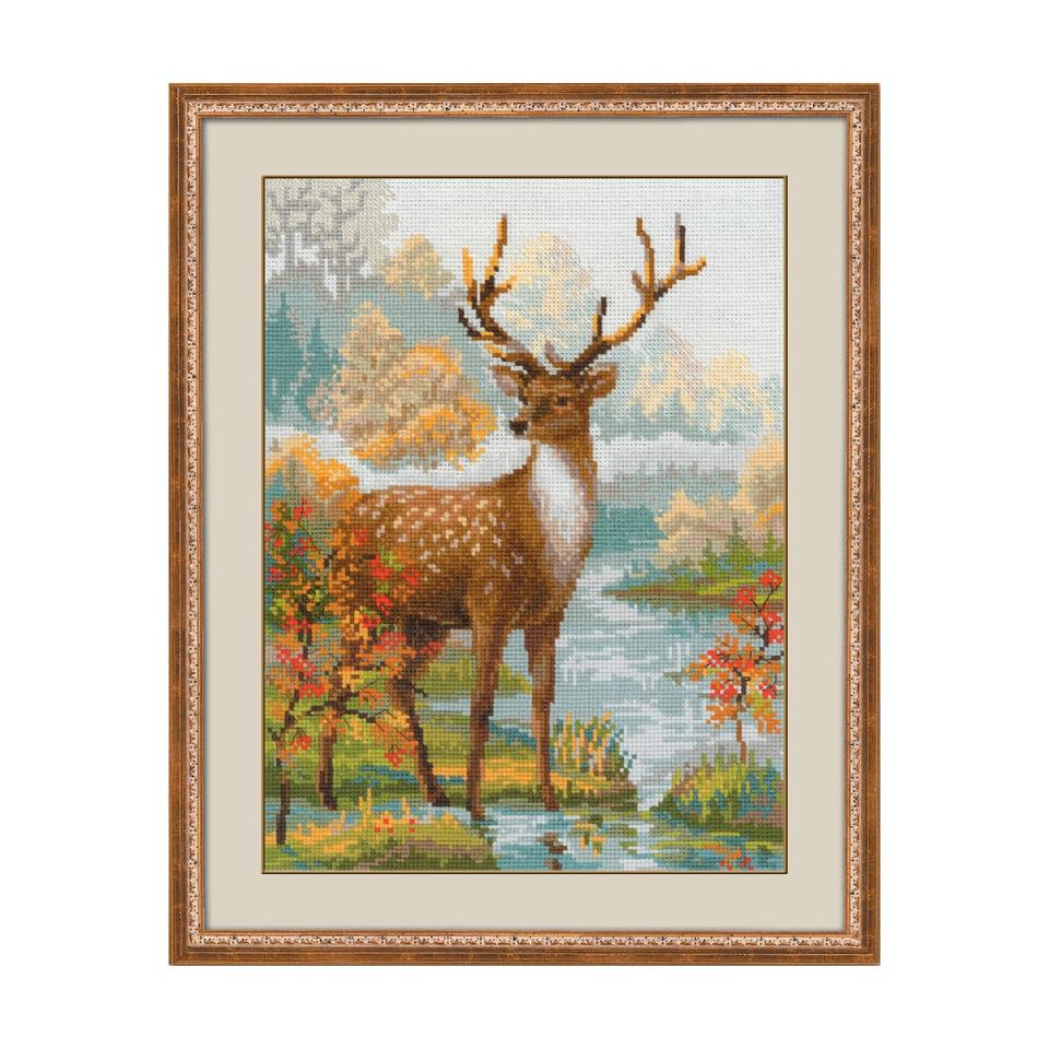 RIOLISクロスステッチ刺繍キット No.1077 「Deer」 (鹿 シカ) 【海外取り寄せ/納期30~60日程度】|HAND WORK とりい