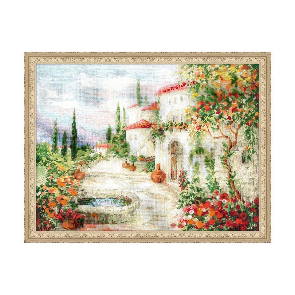 楽天市場 Riolisクロスステッチ刺繍キット No 1472 At The Fountain 泉にて 海外取り寄せ 納期30 60日程度 Hand Work とりい