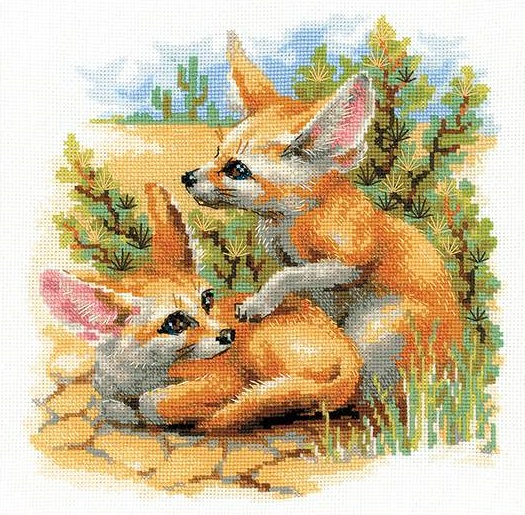 楽天市場 Riolisクロスステッチ刺繍キット No 1636 Desert Foxes 砂漠のキツネ 海外取り寄せ 納期30 60日程度 Hand Work とりい