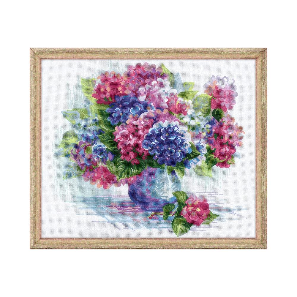 RIOLISクロスステッチ刺繍キット No.1696 「Hydrangea」 (アジサイ 紫陽花)｜HAND WORK とりい